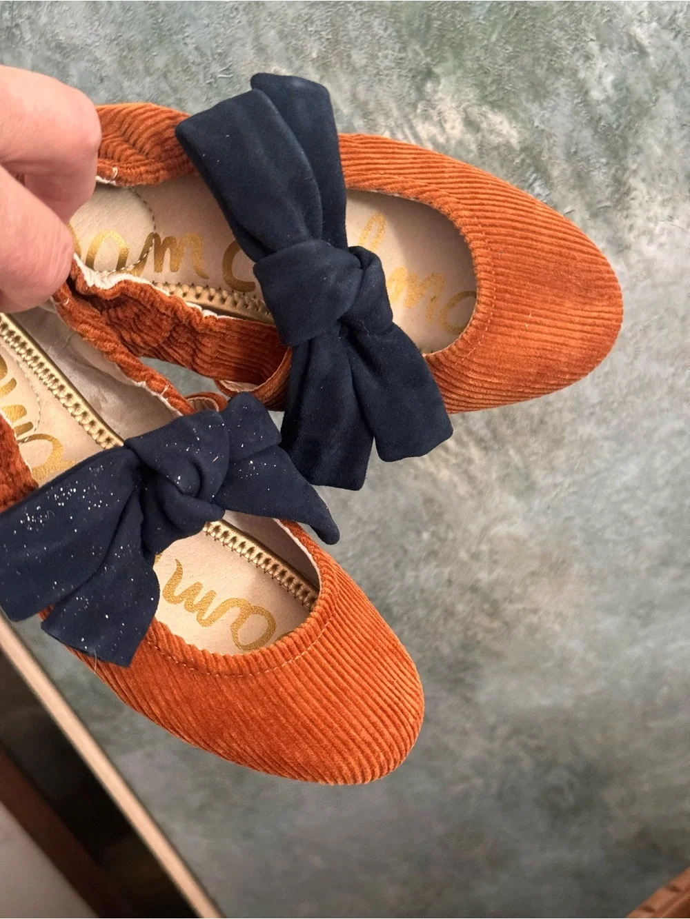 Sam Edelman Felicity Mary Jane Girls Flats Size  2  Mustard/Navy